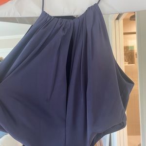 Navy halter slit maxi dress